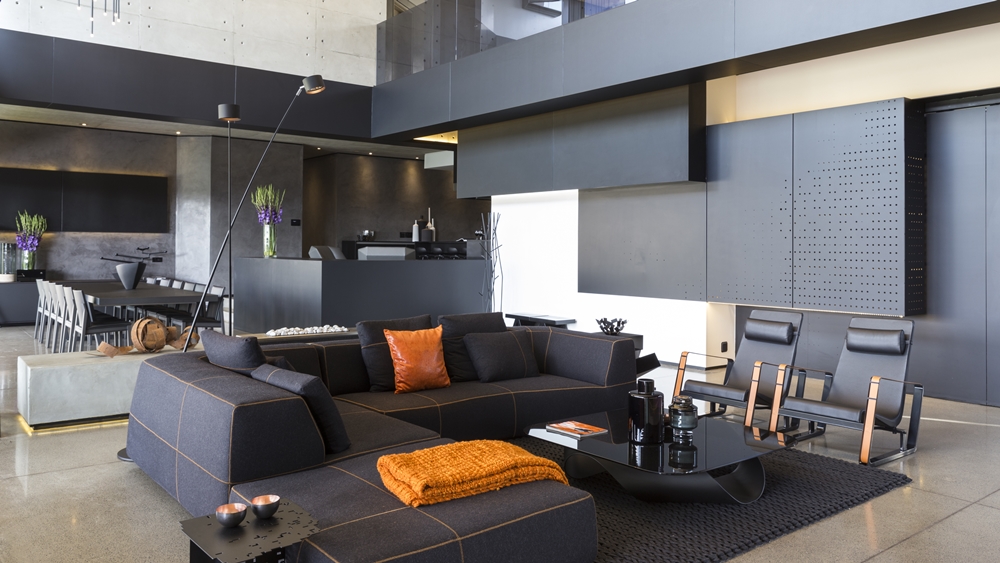 Dark modern living room furniture