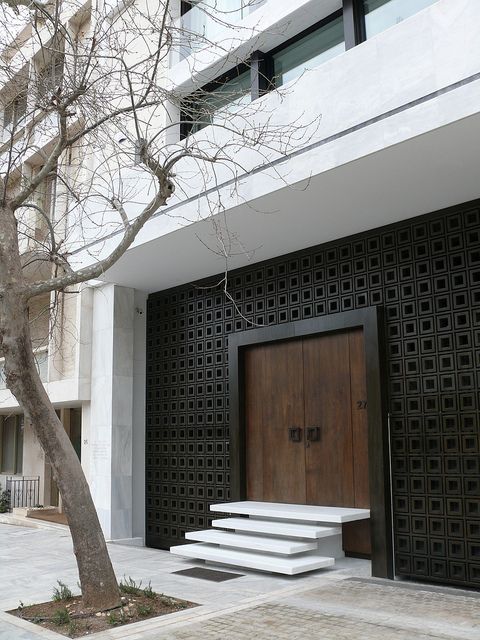 modern facade and entrance door