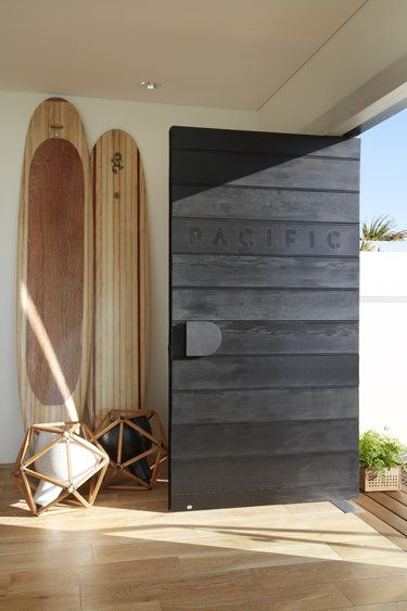 black wooden door design