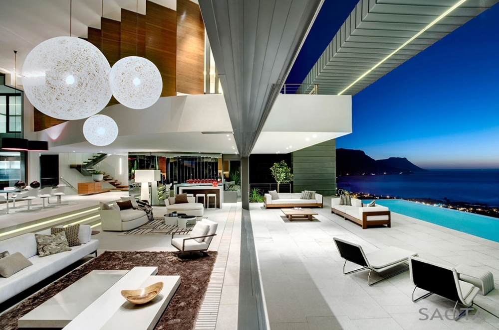 Interior and terrace designed by SAOTA